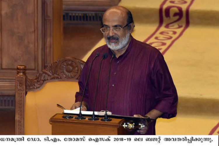 Minister Thomas Isaac presenting the budget
