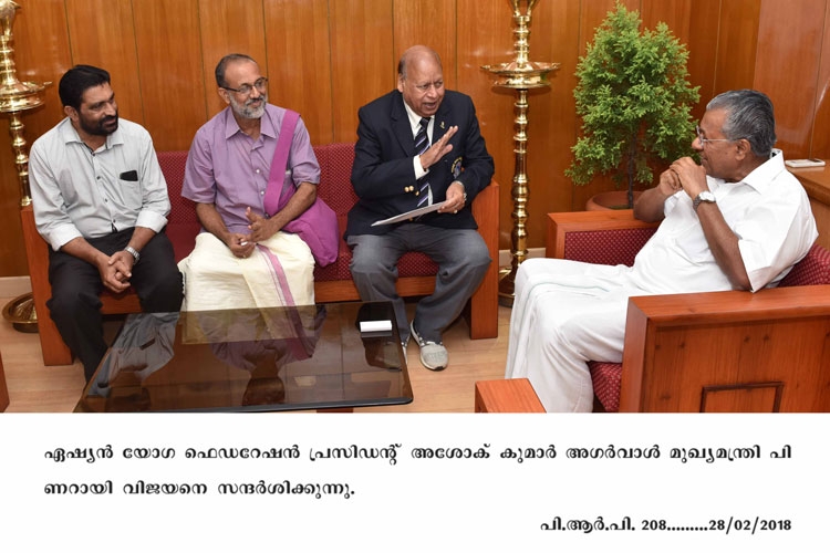 Asian Yoga Federation president visits Chief Minister Pinarayi Vijayan 
