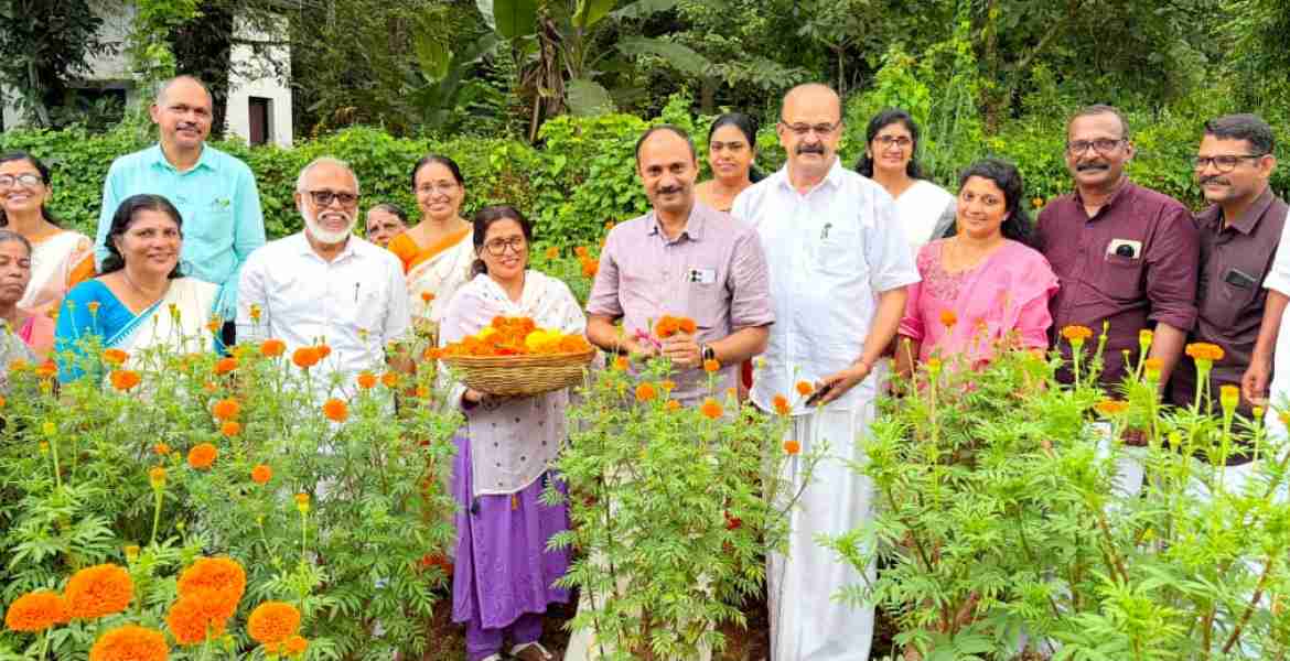 'ഓണത്തിന് ഒരു കൊട്ടപ്പൂവ്' വിളവെടുത്തു 