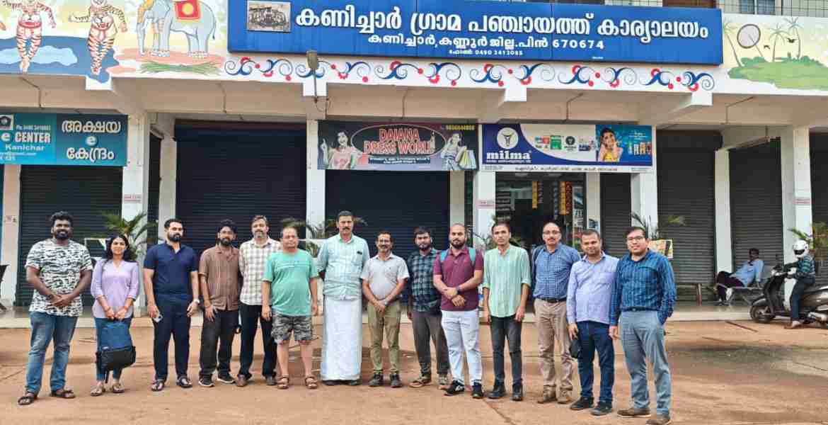 ഐ ഐ ടി റൂർക്കിയിൽ നിന്നെത്തിയ പഠന സംഘം കണിച്ചാർ ഗ്രാമപഞ്ചായത്ത് പ്രസിഡന്റ് ആൻ്റണി സെബാസ്റ്റ്യനും ഉദ്യോഗസ്ഥർക്കുമൊപ്പം