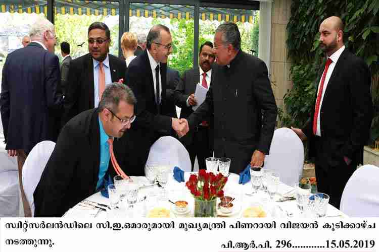 Chief Minister Pinarayi Vijayan meets CEOs from Switzerland
